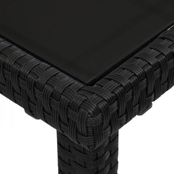 Poly-Rattan Tisch HWC-G19, Gartentisch Balkontisch, 120x75cm ~ schwarz