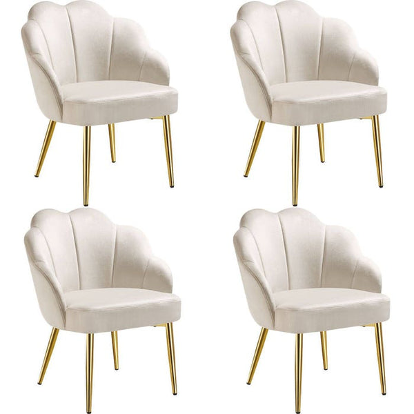 Cocktailsessel Hellen créme/gold 4er Set