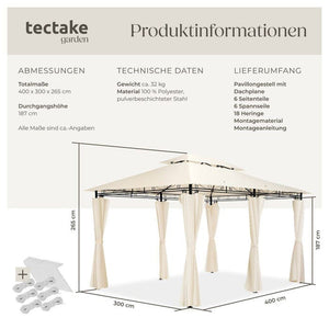Gartenpavillon Emine creme