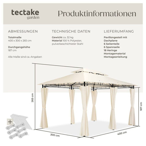 Gartenpavillon Emine creme