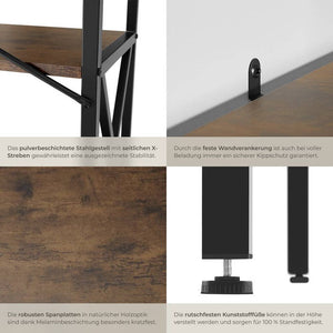 Regal Barry Industrial Holz dunkel, rustikal