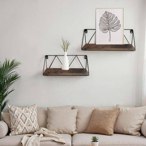 2 Rockport Industrial hanging shelves, dark brown
