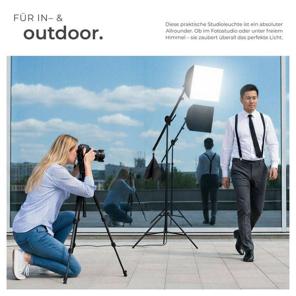 Studioleuchte mit Softbox, Stativ und Tasche