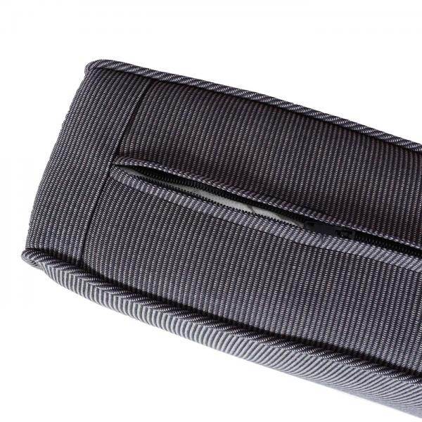 Gartengarnitur HWC-G28, Sitzgruppe Lounge-Set, Akazie Holz halbrundes Rattan verstellbar MVG ~ anthrazit, Kissen grau