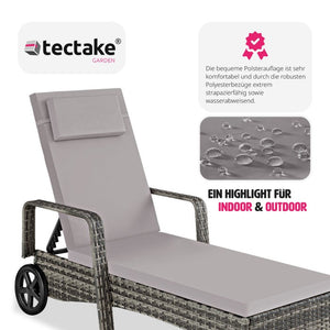 Rattan Sonnenliege Cassis - grau