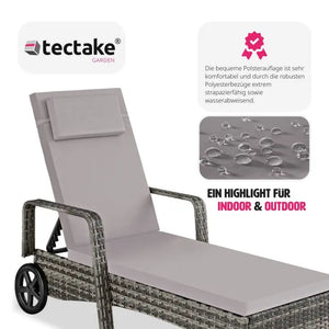 Sonnenliege Cassis Aluminium Rattan grau
