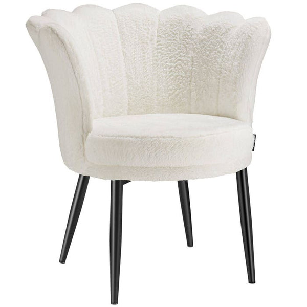 Sessel Stella Kunstfell creme/schwarz