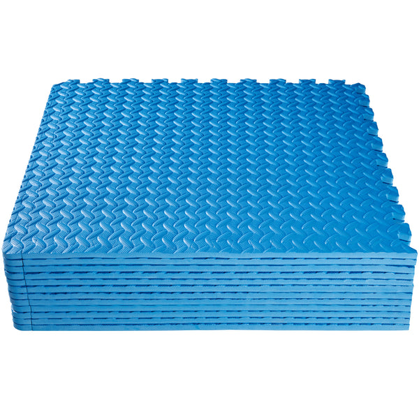 Floor protection mat, 12-piece set, blue