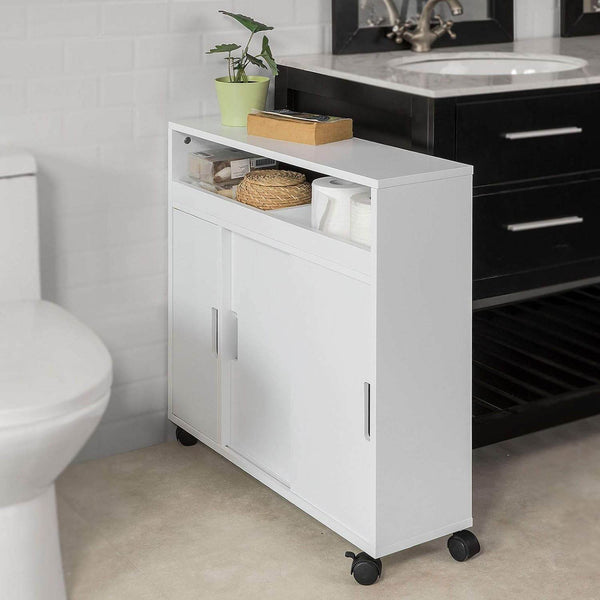 Badrollwagen | Nischenschrank | Badschrank Weiss BZR02-W