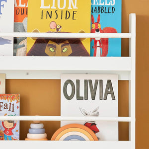 Kinder Bücherregal Wandregal für Kinder mit 4 Ablagen KMB08-W