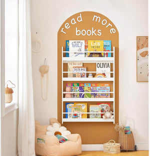 Kinder Bücherregal Wandregal für Kinder mit 4 Ablagen KMB08-W