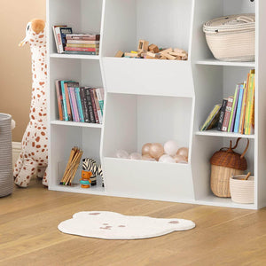 Kinderbücherregal | Spielzeugtruhe | Aufbewahrungsregal für Kinder | Weiss KMB55-W