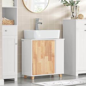 Waschbeckenunterschrank | Waschtisch | Badschrank Weiß-Natur | BZR75-W