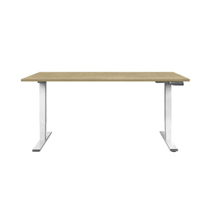 CONTINI höhenverstellbarer Bürotisch 1.4x0.8m Eiche / Gestell ET225E weiss RAL 9016