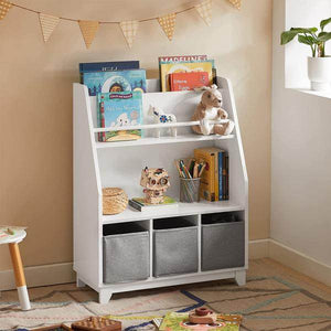 Kinderbücherregal | Spielzeugregal | Aufbewahrungsregal Für Kinder | KMB34-W