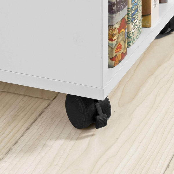 Beistelltisch mit Rollen | Druckertisch | Couchtisch Weiss FBT34-W