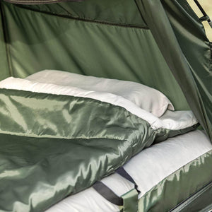 4in1-Zelt Für 1 Person Wurfzelt Feldbett Mit Campingliege Grün