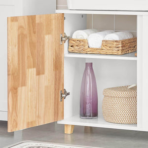 Waschbeckenunterschrank | Waschtisch | Badschrank Weiß-Natur | BZR75-W