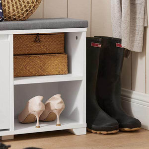 Schuhkipper | Sitzbank Mit Stauraum | Garderobenbank Weiss