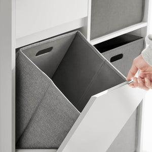 Wäscheschrank Wäschesammler Wäschekorb Badezimmerschrank Weiss BZR77-W