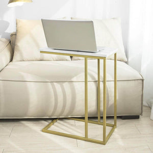 Beistelltisch | Pflegetisch mit goldenem Metallgestell | Couchtisch Sofa | FBT87-G