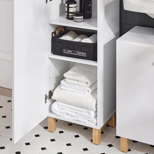 Bad Hochschrank | Badschrank | Badregal | Badmöbel Weiss BZR91-W