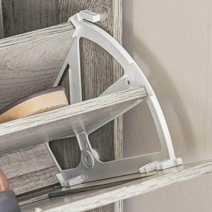 Schuhkipper Schuhschrank Mit 2 Klappen Schuhkommode Hellgrau