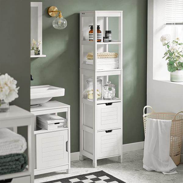 Bad Hochschrank | Badschrank Weiss | Badezimmermöbel Landhaus
