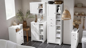 Wäscheschrank mit Wäschesack Wäschesammler Wäschekorb Weiss BZR105-W