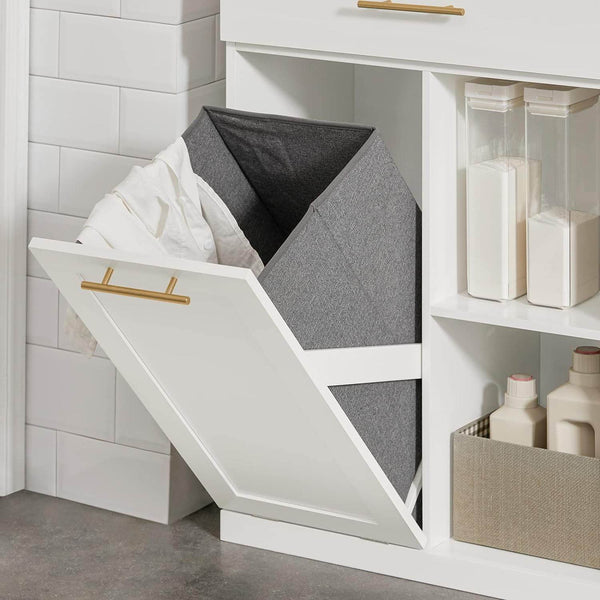 Wäscheschrank | Wäschesammler | Badschrank Weiss BZR66-W