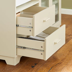 Sideboard mit 2 Glastüren | Küchenschrank | Kommode | Flurschrank | Beige | FSB81-MI