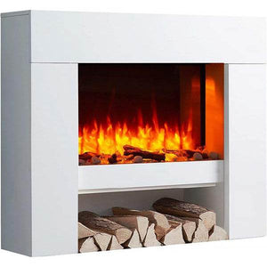 BALDERIA Elektrokamin Naran 3D-Flammeneffekt Heizung 2000W Weiss