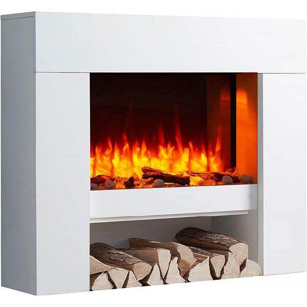 BALDERIA Elektrokamin Naran 3D-Flammeneffekt Heizung 2000W Weiss