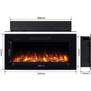 BALDERIA Fiamma 40" Elektrischer Einbaukamin, LED 3D-Flammeneffekt 2000W