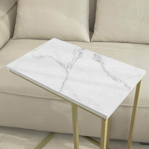 Beistelltisch | Pflegetisch mit goldenem Metallgestell | Couchtisch Sofa | FBT87-G
