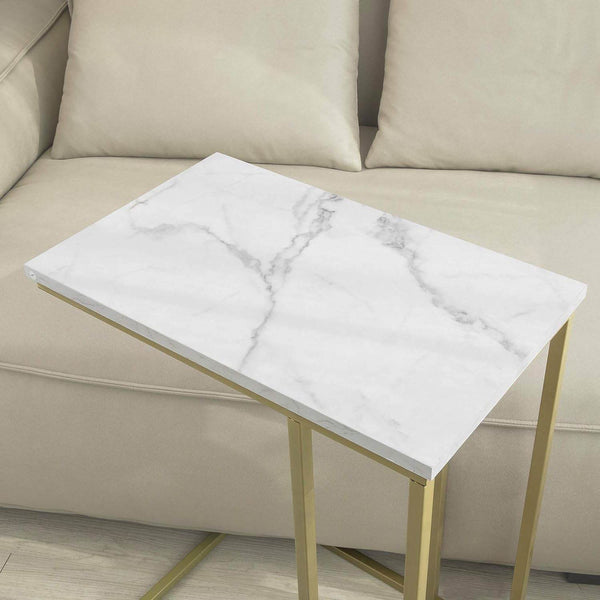 Beistelltisch | Pflegetisch mit goldenem Metallgestell | Couchtisch Sofa | FBT87-G