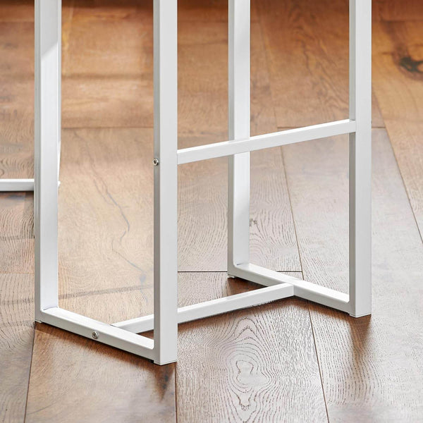Bartisch mit 4 Hockern | Bartisch set | Stehtisch | 5-teilig | weiß-natur | OGT15-WN