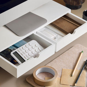 Monitorerhöhung Monitorständer mit Schubladen Weiss BBF02-W
