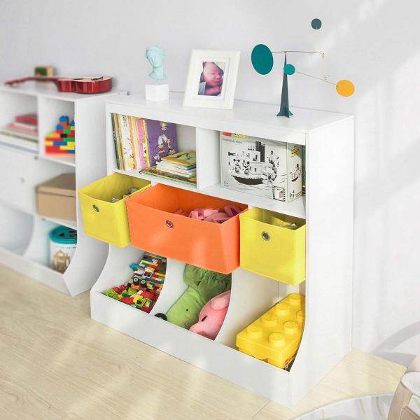 Kinderbücherregal Spielzeugtruhe Aufbewahrungsregal Für Kinder Weiss KMB26-W