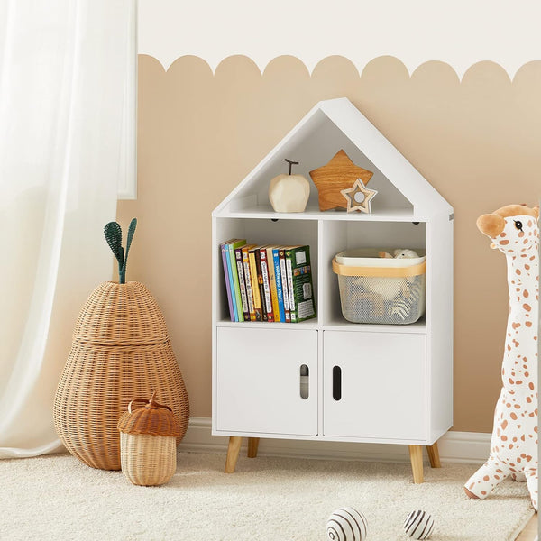 Kinderbücherregal | Spielzeugregal | Aufbewahrungsregal für Kinder | KMB58-W
