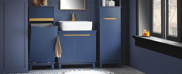 Waschbeckenunterschrank | Badschrank | Waschtisch | Blau | BZR113-B