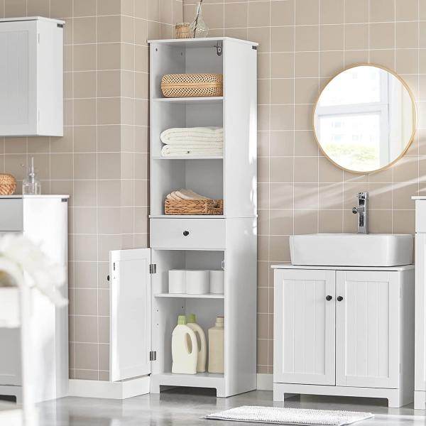 Bad Hochschrank | Badschrank | Badregal Weiss