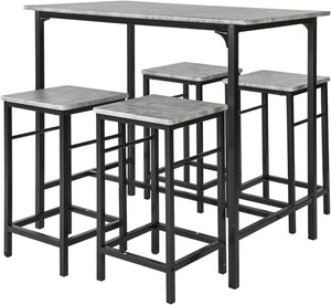 Bartisch mit 4 Hockern | Bartisch set | 5-teilig | OGT11-HG
