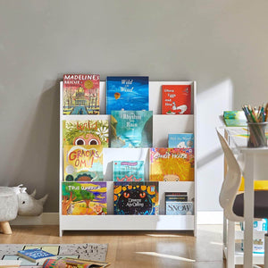 Kinderbücherregal | Zeitungsständer | Aufbewahrungsregal für Kinder | KMB32-W
