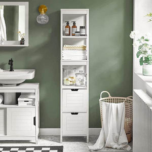 Bad Hochschrank | Badschrank Weiss | Badezimmermöbel Landhaus