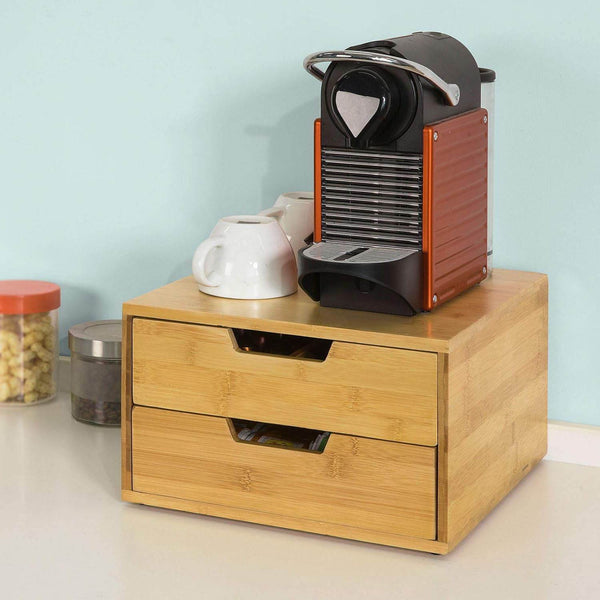 Kaffeekapsel Box | Aufbewahrungsbox | Schubladenbox Bambus | FRG82-N