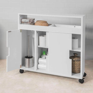 Badrollwagen | Nischenschrank | Badschrank Weiss BZR02-W