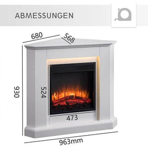 BALDERIA LED Elektrokamin Candela 3D-Flammeneffekt 2000W