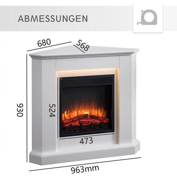 BALDERIA LED Elektrokamin Candela 3D-Flammeneffekt 2000W