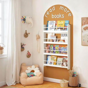 Kinder Bücherregal Wandregal für Kinder mit 4 Ablagen KMB08-W